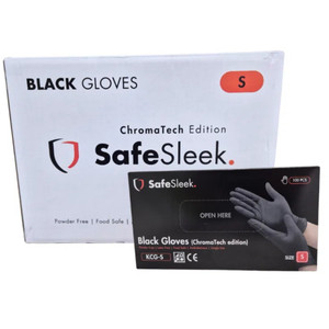 Black ChromaTech Premium Nitrile Blend Powder and Latex Free Gloves Medium, Box of 100