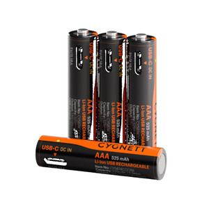 Cygnett AAA USB-C Rechargeable Li-ion Battery (Black), Pack of 4