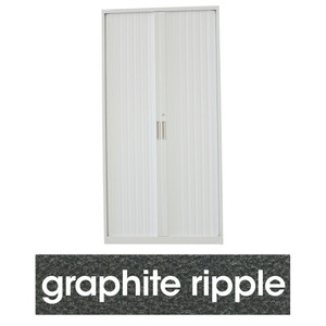 STEELCO TAMBOUR DOOR CUPBOARD 5 Shelf Graphite Ripple H2000xW1200xD463mm