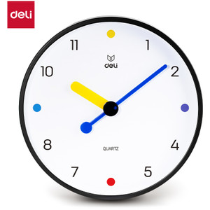 Deli Wall Clock Plastic Face White