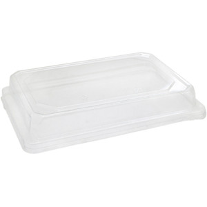 Anti-Fog PET Lids To Suit Sugarcane Sushi Trays – Large 180 x 130 x 30mm, Carton of 500
