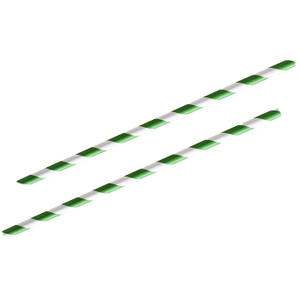 Regular Paper Straws – Green Stripe, 3 Ply Paper Box of 250