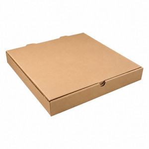 Pizza Box 11" Flat Double Fold Plain Brown, Pack of 50