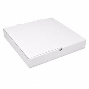 Pizza Box 11" Flat Plain White, Pack of 50
