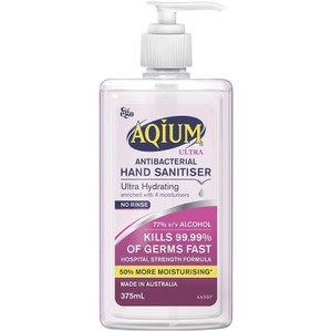 Aqium Antibacterial Hand Sanitiser Ultra Hydrating 375ml