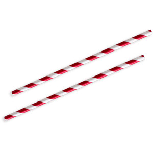 Regular Paper Straws 197 x 6mm – Red Stripe, 3 Ply Paper, Pack of 250