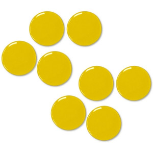 MAGNETIC BUTTONS 30MM YELLOW PACK OF 8