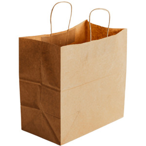 Large Twist Handle 80gsm Premium Virgin Kraft Paper Bag (350x230x320mm), Pack of 250