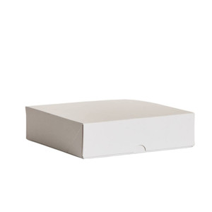 Easy Fold Corrugated Cake Box 10" x 10" x 2.5" White, Carton of 50