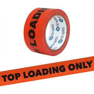 TOP LOAD ONLY PVC 48mm X 66M Orange Background Black Printed Letters Carton Of 72 Rolls