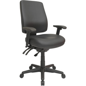 BURO ROMA HB 3LVR BLACK PU -SEWN BORDER