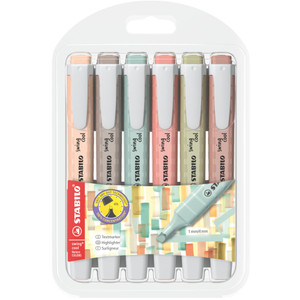 Stabilo Swing Cool Nature 275/6-09 Chisel Highlighters Assorted Pack of 6