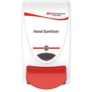 DEB Hand Sanitiser 1L Dispenser in White/ Red, Each