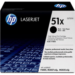 HP 51X HIGH YIELD BLACK ORIGINAL LASERJET TONER CARTRIDGE 13K (Q7551X) Suits LaserJet P3005 / M3027 / M3035