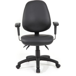 YS08 HIGH BACK CHAIR WITH ARMS Black PU Fabric