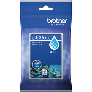 Brother LC-536XLC Original Cyan Ink Cartridge 1.5K Yield Suits MFC-J4355DW/ J4555DW/ J6560DW/ J6975DW/ J5110DW