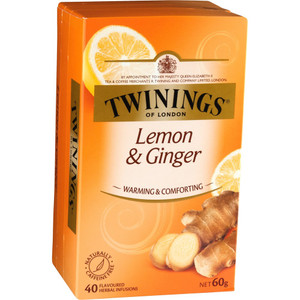 TWININGS LEMON & GINGER TEA String & Tag Box of 40