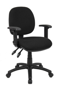CRESCENT TASK CHAIR WITH ARMS Black Fabric YS07ABL