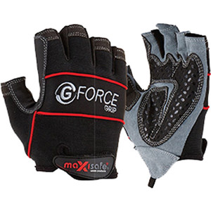 Maxisafe Mechanics Gloves G-Force Grip Mechanics Glove Fingerless, Large Pair