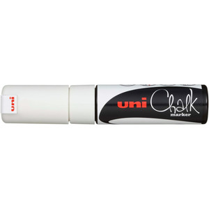 UNI CHALK MARKER 8mm Chisel Tip White