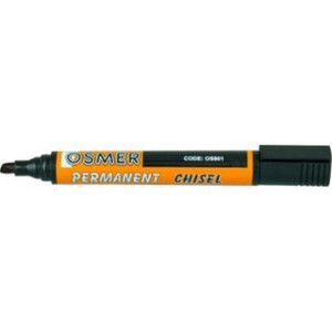 OSMER CHISEL POINT PERMANENT MARKER Black Bx12 *** See also DEL-U10120 ***