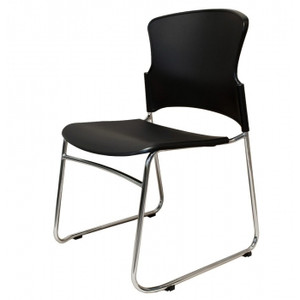 ZING STACKING/LINKING CHAIR Chrome Sledbase