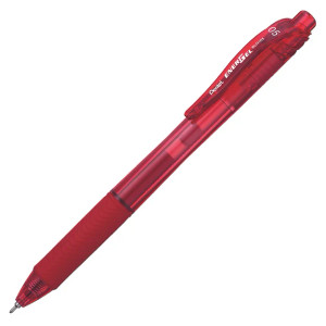 Pentel Energel X Gel Pen BLN105 Retractable Fine 0.5mm Red, Box of 12