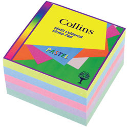 COLLINS COLOUR BLOCK MEMO PAD Pastel Square