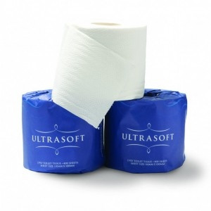 CAPRICE ULTRASOFT TOILET ROLL 2 Ply, 400 Sheets, Suits D2TR, D3TR, D3TRP Dispensers, Carton of 48 *** See also GP-TPE400 ***