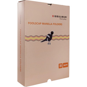 BIBBULMUN MANILLA FOLDER Foolscap Buff Pack of 100