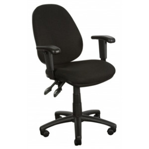 YS08 HIGH BACK CHAIR WITH ARMS Black Plain Fabric