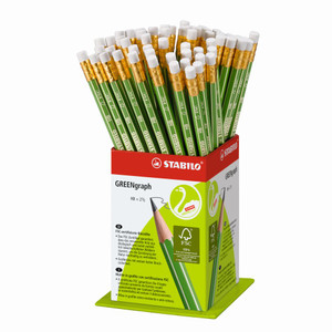 STABILO GREENGRAPH PENCIL With Eraser Dispenser Pack of 60 *** While Stocks Last ***