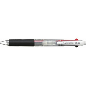 UNI JETSTREAM  ROLLERBALL PEN 3 Multi Colour 0.7mm Clear Barrel, Bx10 SXE3400-07TRANS