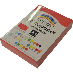 RAINBOW OFFICE PAPER A4 80GSM Red Ream of 500