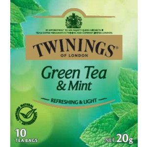 TWININGS TEA BAGS Green Tea and Mint Pk10