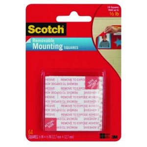 SCOTCH 108 MOUNTING SQUARES Wallsaver Removable 25x25mm