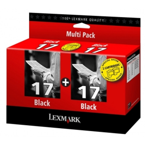 LEXMARK NO. 17 ORIGINAL TWIN PACK Suits Lexmark Z13, Z23, Z25, Z33, Z35, Z35LE, Z511, Z513, Z515, Z517, Z603, Z605, Z611, Z615, Z617, Z640, Z645, X75, X1140, X1150, X1170, X1185, X1195, X1200, X1250, X1270, X1290, X2250