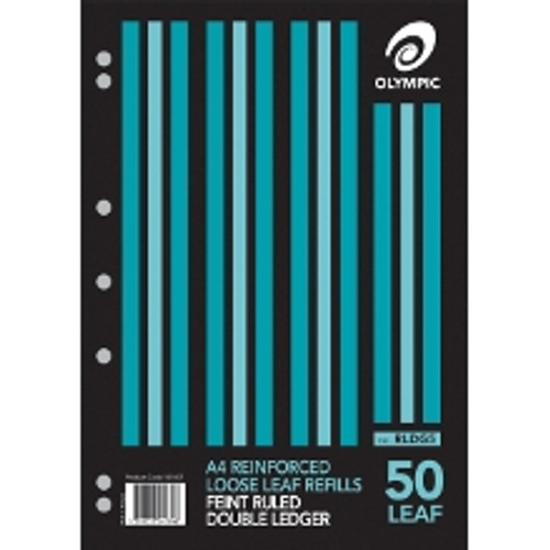 OLYMPIC REINFORCED REFILLS RLDG5 A4 297 x 210mm, 50 Leaf, Double Ledger Ruled