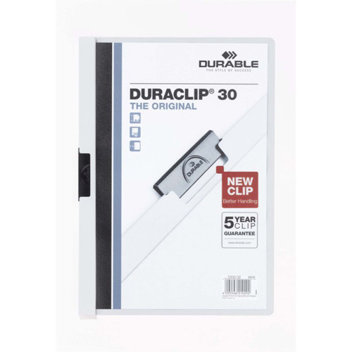 DURABLE DURACLIP 30 DOCUMENT FILE A4 30 SHEET CAP WHITE