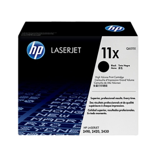 HP 11X HIGH YIELD BLACK ORIGINAL LASERJET TONER CARTRIDGE (Q6511X) 12K Suits LaserJet 2400 / 2410 / 2420 / 2430 / 2430DTN