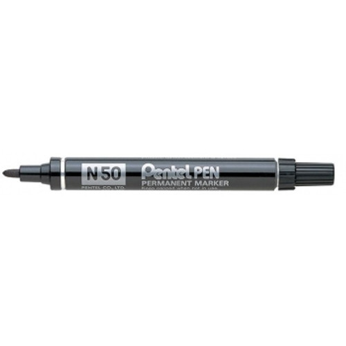 PENTEL N50 MARKERS Black 4.3mm bullet point Bx12