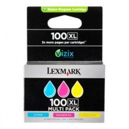 LEXMARK NO. 100 ORIGINAL TRI COLOUR INK PACK XL Suits Lexmark S305, S405, S505, S605, S815, P115, P205, P705, P805, P905, PRO901