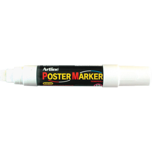 ARTLINE POSTER MARKER 12mm Chisel White
