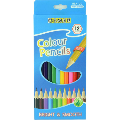 WOOD CASE PENCILS Assorted Coloured Pk12 (See also DEL-C13012) *