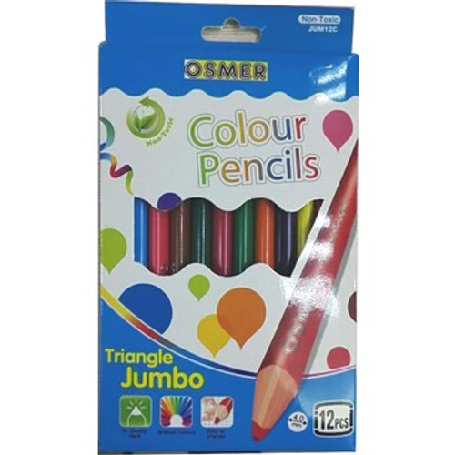 OSMER JUMBO TRIANGLE 12 COLOUR PENCILS