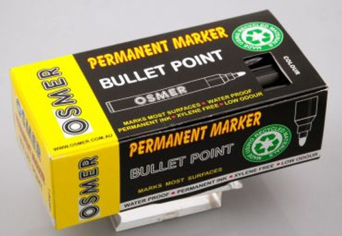 OSMER PERMANENT MARKERS BULLET POINT Red Recycled Bx12