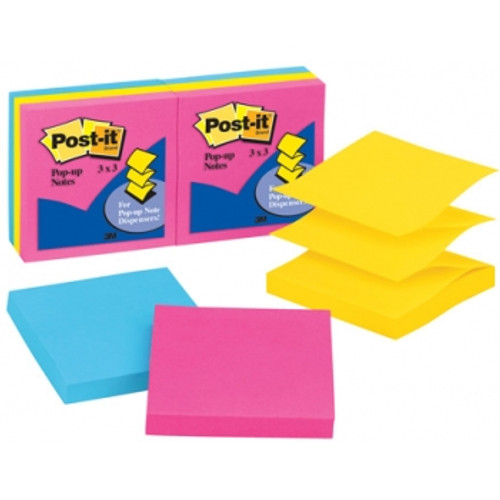 POST IT R330-AN POP UP NOTES Refills Neon 76x76mm Assorted 70005248599 (R330-6AN-CA)