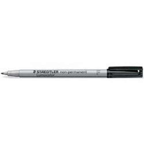 STAEDTLER 316 LUMOCOLOR PENS Non-Perm Fine 0.6mm Black, Bx10