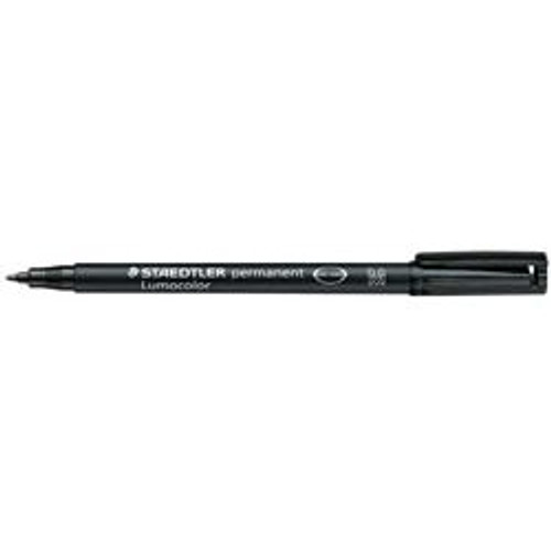 STAEDTLER 318 LUMOCOLOR PENS Permanent Fine 0.6mm Black Bx10