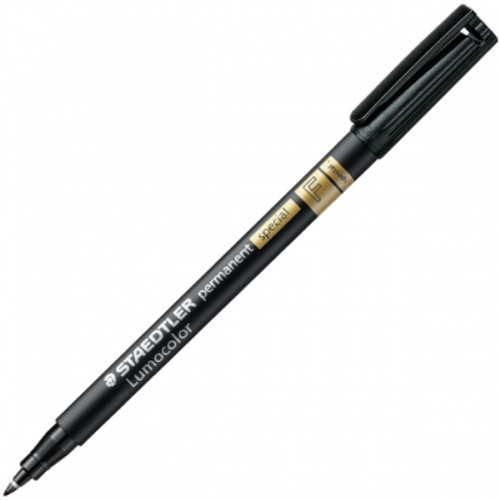 STAEDTLER 319 LUMOCOLOR PENS Special Perm Ink Fine Black, Bx10 319F9